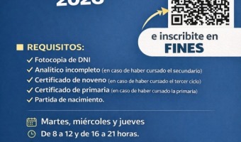 PLAN �FINES� 2026: YA SE ENCUENTRAN ABIERTAS LAS INSCRIPCIONES